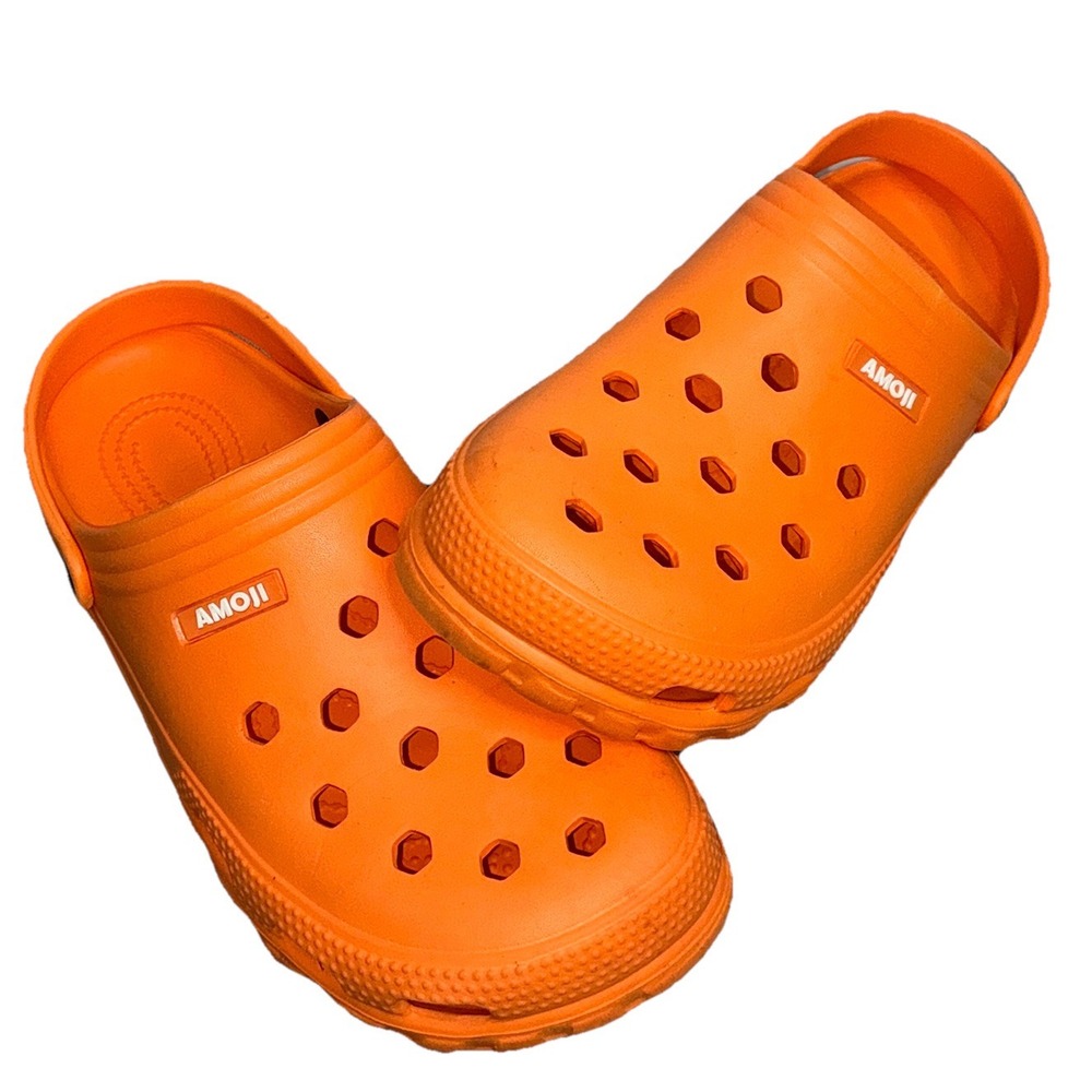 Amoji Orange Garden Clog Shoes Unisex Adults Size 29 Women's 14 Mens 12.5